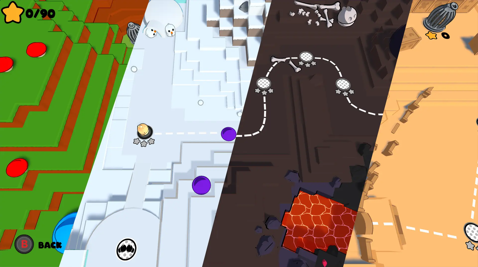 Compilation of the four Dino Party maps